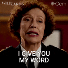 a woman says i give you my word in a military uniform