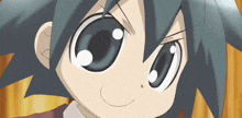 a close up of a child 's face with big eyes