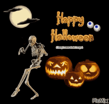 Happy Halloween Sneaking GIF - Happy Halloween Sneaking Skeleton GIFs