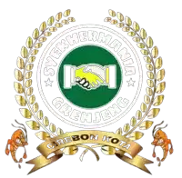 a logo for syekh hermani grenjemg with a handshake in the center