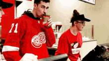 Detroit Red Wings Dylan Larkin GIF - Detroit Red Wings Dylan Larkin Thumbs Up GIFs