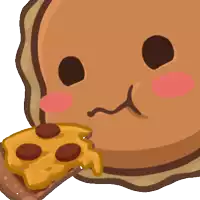 a cartoon sandwich with a slice of pizza on it