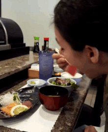 girl eating japanese food yumo