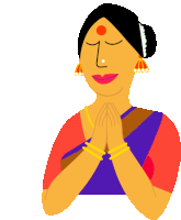 Sanjana Prays Sticker - Good Morning Praying Eyes Closed Stickers