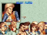 a group of fighters are lined up in front of a screen that says select player