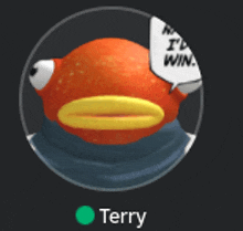 a picture of a fish with a speech bubble that says i 'll win