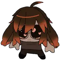 a cartoon of a girl with brown hair and glasses