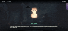 a screenshot of a video game with sung jinwoo talking