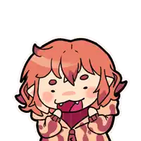 a cartoon drawing of a girl with her tongue out
