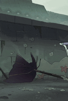 a girl in a green skirt is running away from a giant bug