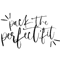 a black and white sticker that says `` pack the perfect fit '' on a white background .