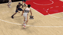 a basketball game is being played with a meme that says your meme