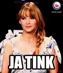 Ja Tink Jennifer Lawrence GIF - Ja Tink Jennifer Lawrence Fryslan GIFs