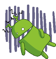 Crashed Android Sticker - Crashed Android Bugdroid Stickers