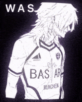 a drawing of a person wearing a shirt that says was on it