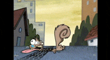 a cartoon of a squirrel with its tongue out