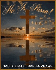 happy easter he is risen easter sunday cross jesus
