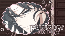 a punisher de mya logo with a picture of a man