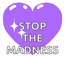 purple heart heart beat in love stop the madness heart