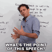 Whats The Point Of This Speech Benjamin GIF - Whats The Point Of This Speech Benjamin Learn English With Benjamin GIFs