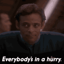 Everybodys In A Hurry Doctor Bashir GIF