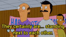 a group of cartoon characters are standing next to each other with the caption they certainly are standing next to each other