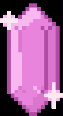 a pixel art illustration of a purple stone with a white cross .