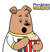 Meme Max Bear Sticker - Meme Max Bear Popcorn Stickers