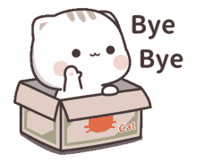 cute wave bye cat goodbye