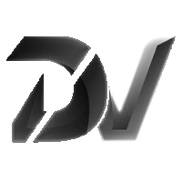 a black and white logo with the letter v