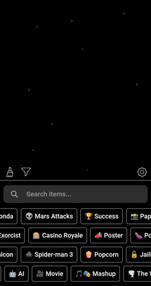 a screenshot of a phone screen with a search bar and a list of items