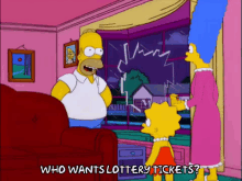 excited celebrate simpsons homer simpsons who wants lottery tickets