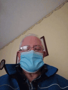 old man eyeglasses face mask grandpa
