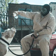 Giving Water To Dog M Huncho GIF - Giving Water To Dog M Huncho Crazy Titch Song GIFs