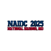 a logo for naidc 2025 national harbor md on a white background