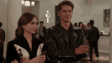 Side Eye Emily Cooper GIF - Side Eye Emily Cooper Lily Collins GIFs