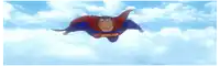 superman and supergirl are flying through the sky