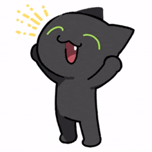 black cat green eyes hey happy
