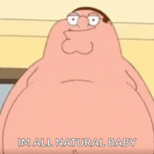 peter griffin from family guy is a very fat man with glasses and a big belly .