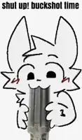 a drawing of a furry animal with the words " shut up buckshot time "