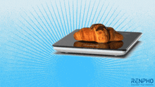a croissant is sitting on a renpho brand scale