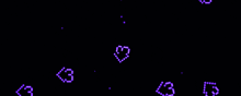 a black background with purple hearts and numbers 3 and 5