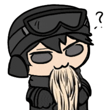 a cartoon drawing of a person with a beard and a question mark
