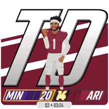 an illustration of a football player with the number 1 on his shirt
