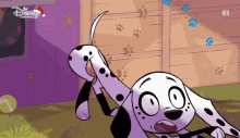 a cartoon dalmatian dog is on disney channel