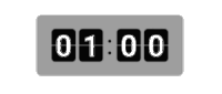 a flip clock with the time of 1:09 on it