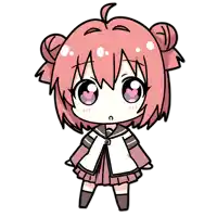 a drawing of a girl with pink hair and hearts on her eyes