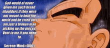 a quote from serene mind # 001 is displayed on a screen