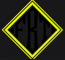 a black and yellow logo with the letters fkt