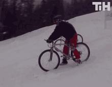 Bicycle Fall Down GIF - Bicycle Fall Down Snowy Landscape GIFs
